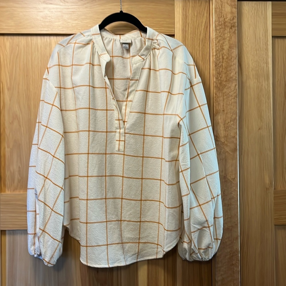 A New Day, V-neck Popover Blouse, Size Large